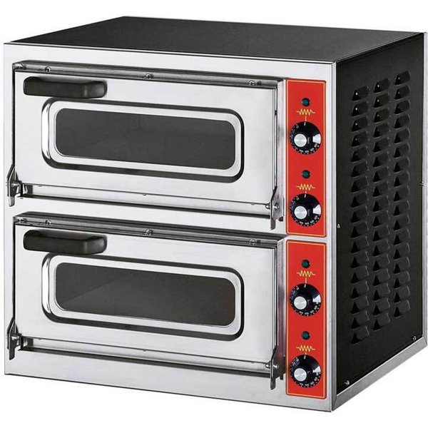 GGF GGF Four à pizza à deux chambres pour pizzas jusqu'à Ø 400 mm; 55.5x46x53.5 cm (lxPxH); argenté/noir