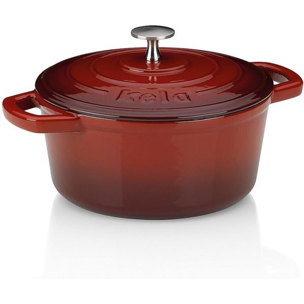 kela Cocotte Calido in ghisa rotonda; 2.5 l, 21x10 cm (ØxH); rosso; rotonda