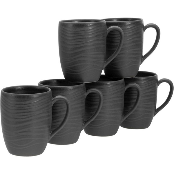 6x CreaTable Lava Stone nero - tazza da caffè 30 cl set di 6; 300 ml, 8x8x10 cm (LxLxH); nero; 6 pz. / Pacco