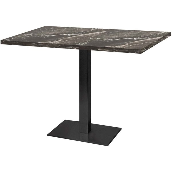 Tavolo rettangolare Milano - laminato pietra & legno RestooTab; 120x70x75 cm (LxLxH); Piano tavolo nero/marrone/marmorizzato, struttura nero; rettangolare