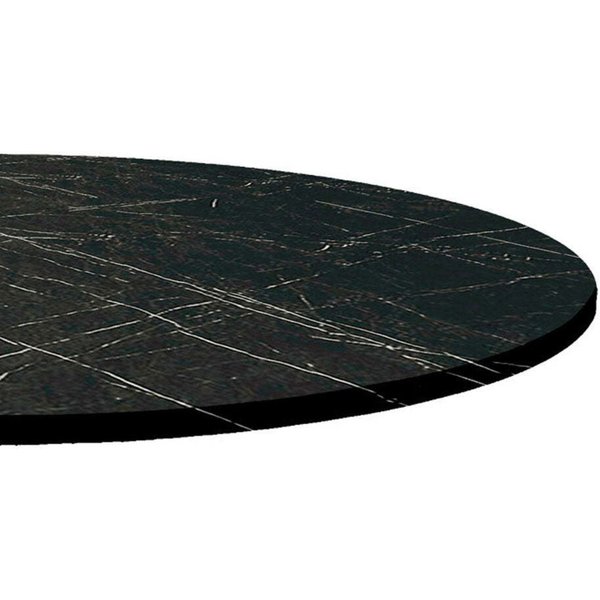 Piano tavolo rotondo, decoro in marmo scuro RestooTab; 120x120 cm (LxL); nero/marmorizzato; rotonda