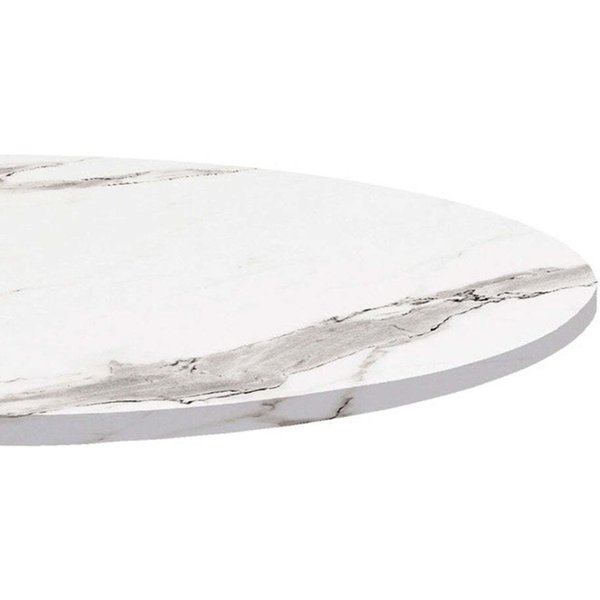 Piano tavolo rotondo, decoro in marmo RestooTab; 70x70 cm (LxL); bianco/grigio/marmorizzato; rotonda