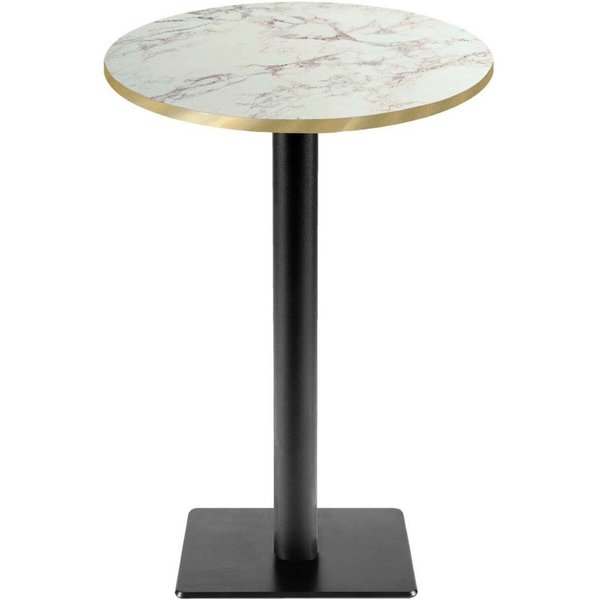 RestooTab Mange-debout Milan-T rond - décors pierres; 113x60 cm (HxØ); beige naturel/brun/laiton; rond(e)
