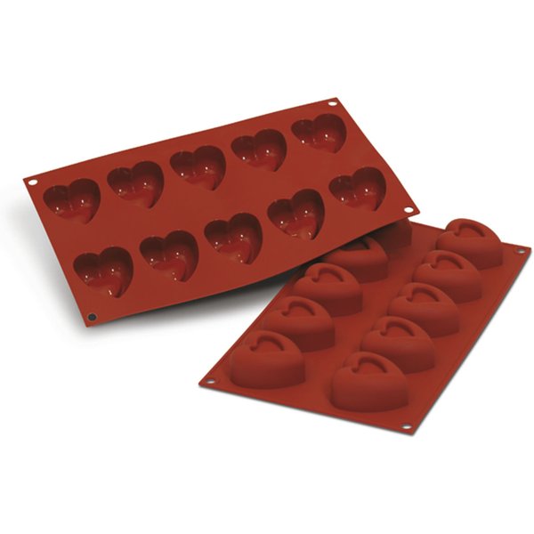 Schneider Moule à pâtisserie en silicone Cœur; 4.5 cl, 30x17.5x2.9 cm (LxlxH); rouge