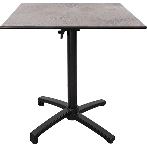 Table rabattable d'extérieur Diabolo RestooTab; 70x70x73 cm (LxlxH); Plateau gris clair, Structure noir; carré(e)