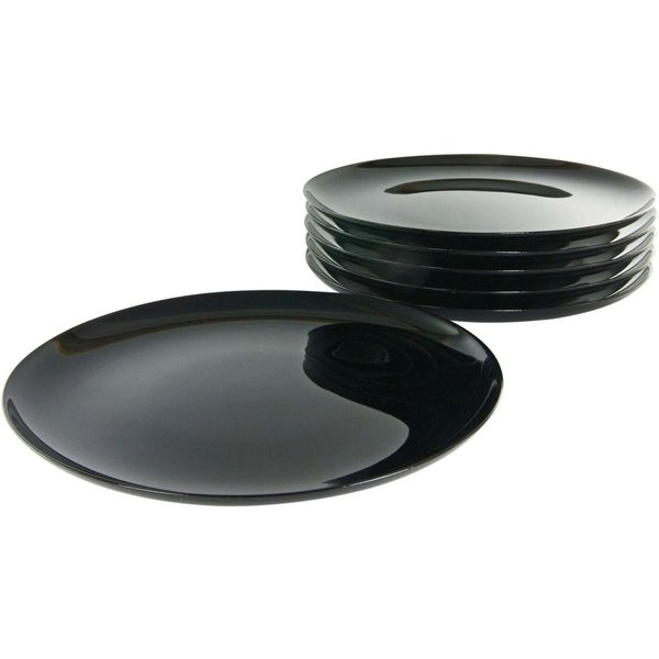 6x CreaTable Assiette à pizza 6 pièces Italie Party black ; 33x2.5 cm (ØxH); noir; rond(e); 6 pièce(s) / Lot