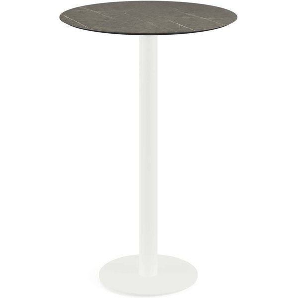 Mange-debout Urban Ø70 cm, piètement blanc Feros; 109.2x70 cm (HxØ); brun; rond(e)