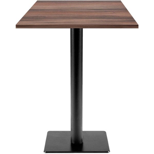 RestooTab Mange-debout Milan T carré - décor bois; 60x60x113 cm (LxlxH); Plateau chêne fumé, Structure noir; carré(e)