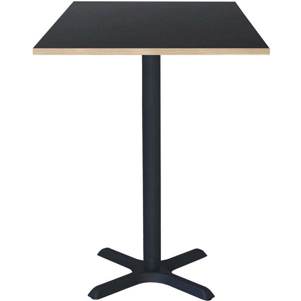 Tavolo alto Dina quadrato - laminato legno & tinta unita RestooTab; 60x60x112 cm (LxLxH); Piano tavolo nero, struttura nero; quadrata