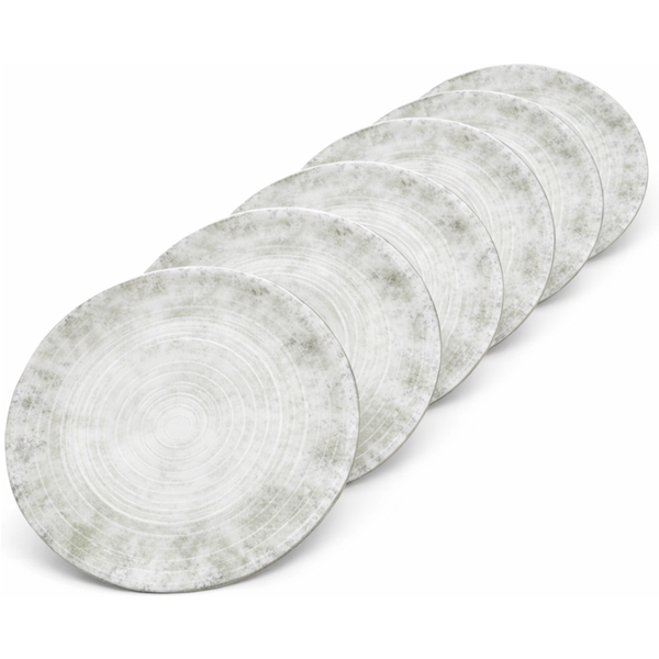 6x van Well Piatto Korfu; 25x25x25x3 cm (LxLxØxH); grigio; rotonda; 6 pz. / Pacco