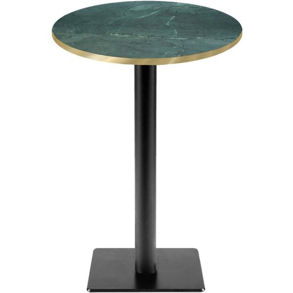 RestooTab Mange-debout Milan-T rond - décors pierres; 113x60 cm (HxØ); vert foncé/marbré/laiton; rond(e)
