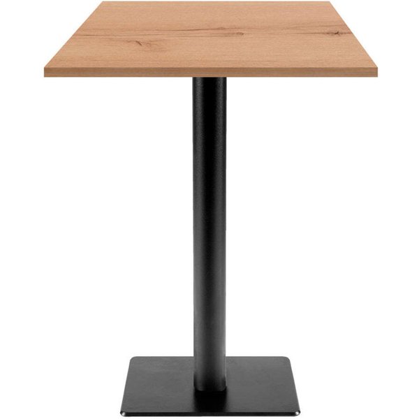 RestooTab Mange-debout Milan T carré - décor bois; 60x60x113 cm (LxlxH); Plateau chêne/naturel, Structure noir; carré(e)