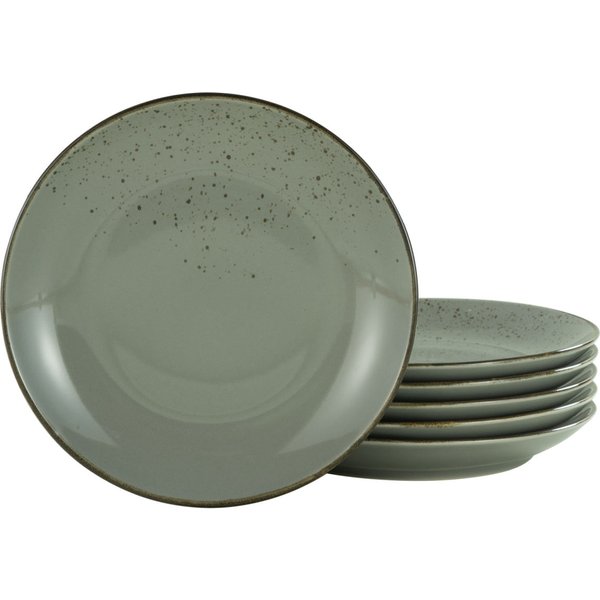 6x CreaTable Collezione Natura - Piatto da pranzo 6 pezzi; 27x3.5 cm (ØxH); grigio pietra; rotonda; 6 pz. / Pacco