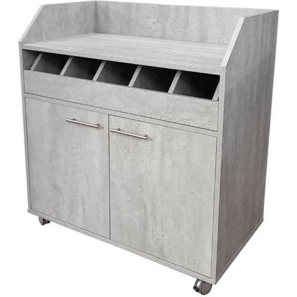 Ligne CHR Desserte basse Camarero Monte, béton gris d3274 vl; 60x98x107 cm (lxPxH); gris