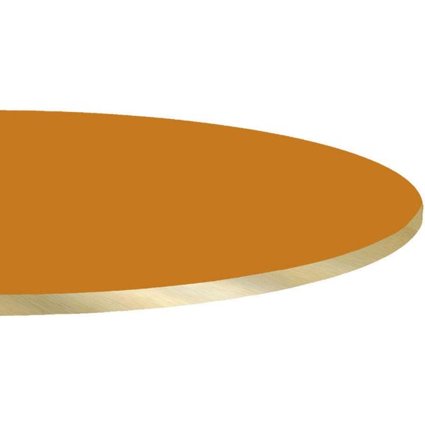 Plateau de table rond, décor uni, chant couleur laiton RestooTab; 120x120 cm (Lxl); jaune moutarde; rond(e)