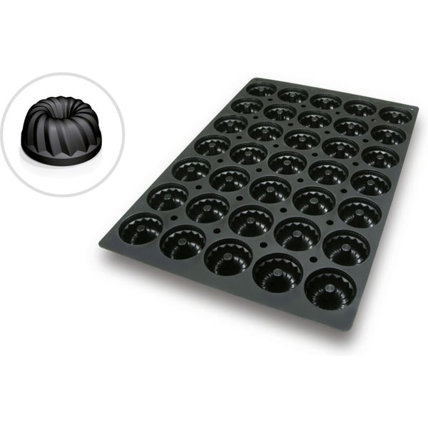 Schneider Moule à kouglof en silicone; 9 cl, 60x40x7.2x3.5 cm (LxlxØxH); noir
