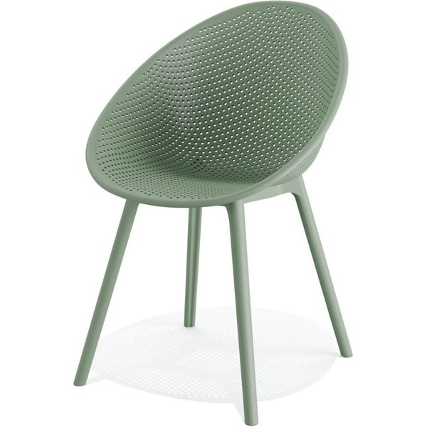 Sedia a guscio Qosy senza braccioli Barths; 59x59x83 cm (LxPxH); verde; 2 pz. / Pacco