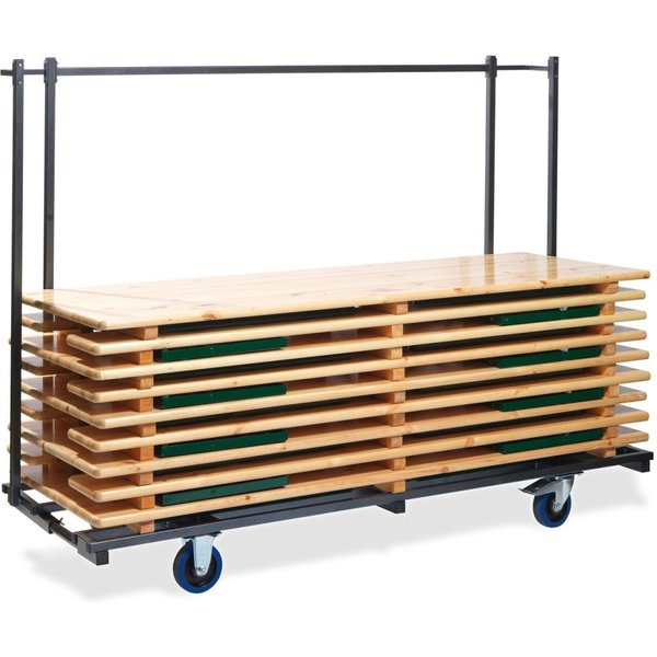 Chariot de transport standard, pour bacs et tables Feros; 230x89x170 cm (lxPxH); blanc/noir