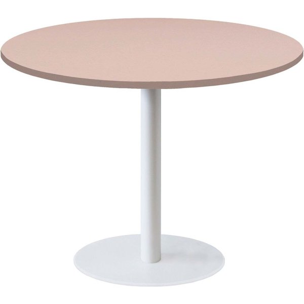 Tavolo Roma XL rotondo base bianco - laminato tinta unita RestooTab; 75x120 cm (HxØ); rosa antico; rotonda