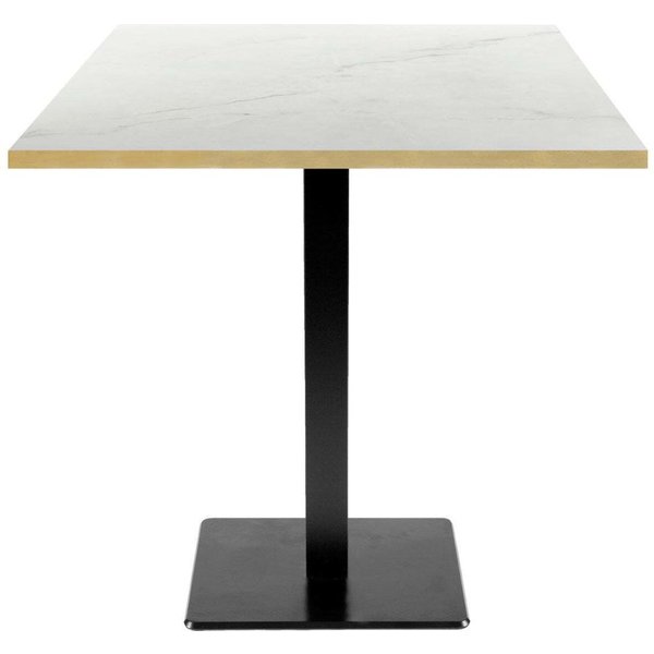 Tavolo Milan quadrato - bordi color ottone RestooTab; 70x70x75 cm (LxLxH); Piano tavolo bianco/beige/ottone, struttura nero; quadrata
