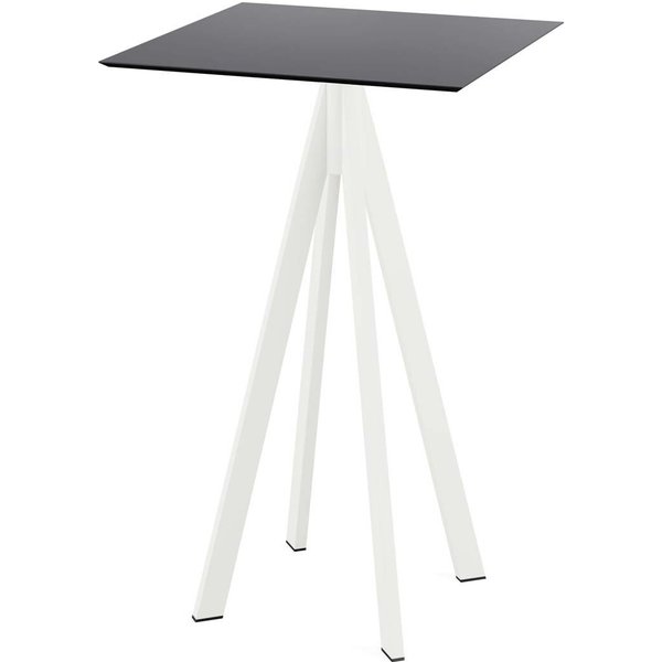 Tavolo alto Infinity bianco telaio + HPL quadrato Feros; 70x70x109.2 cm (LxLxH); nero; quadrata
