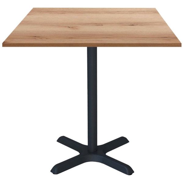 Tavolo Dina quadrato - laminato legno & tinta unita RestooTab; 70x70x74 cm (LxLxH); Piano tavolo quercia/naturale, struttura nero; quadrata