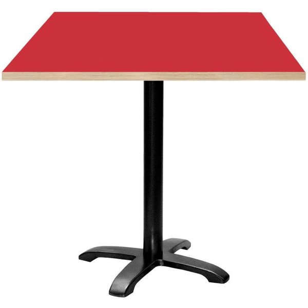 Tavolo Bazila quadrato - laminato tinta unita RestooTab; 70x70x74 cm (LxLxH); Piano tavolo rosso, struttura nero; quadrata