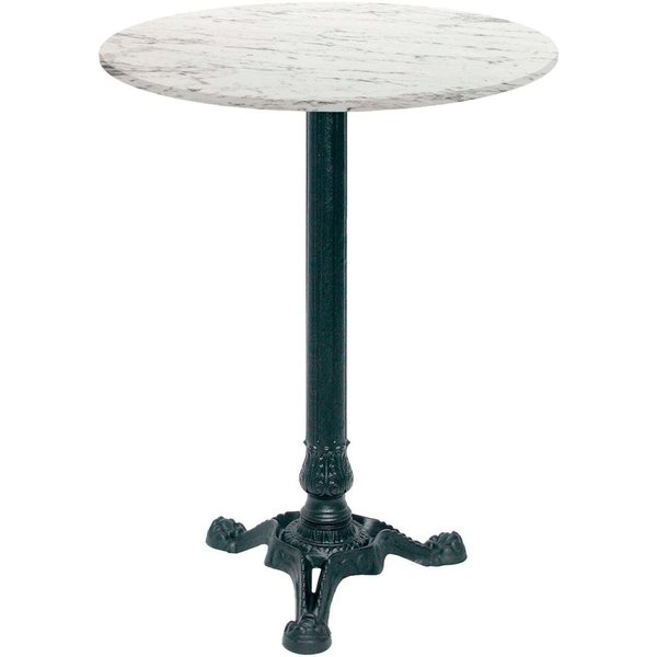 Tavolo alto Bistrot rotondo - laminato pietra & legno RestooTab; 60x60x113x60 cm (LxLxHxØ); bianco/grigio pietra/marmorizzato; struttura nero; rotonda