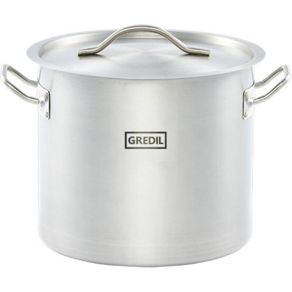 Gredil Zuppiera, forma alta serie ECO, incl. coperchio; 9 l, 24x20 cm (ØxH); argento