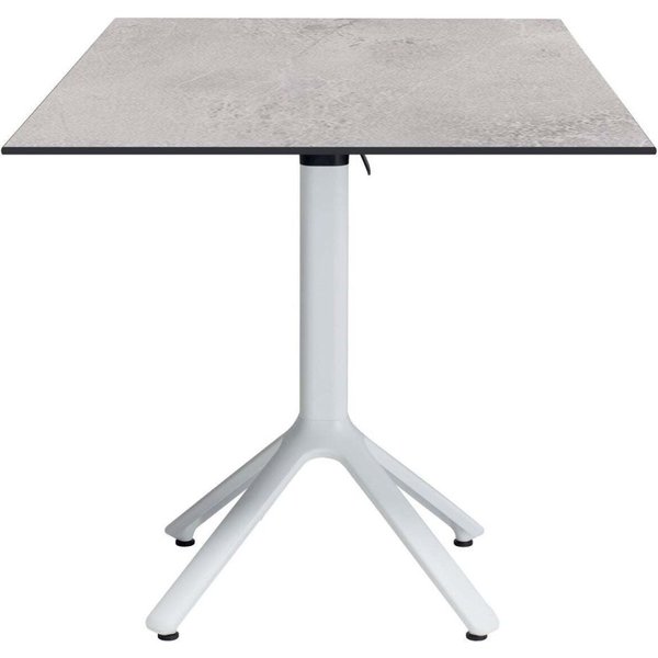 Table pliable Nemo blanche pour intérieur/extérieur 70x70 RestooTab; 70x70x74 cm (LxlxH); Plateau gris clair, Structure blanc; carré(e)