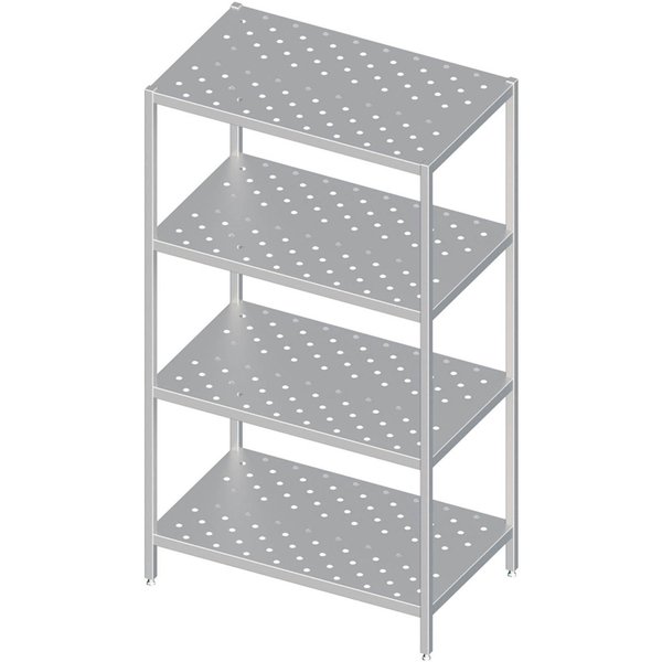 Stalgast Rayonnage de cuisine avec étagères perforées réglables en hauteur; 130x180x70 cm (lxHxP); argenté