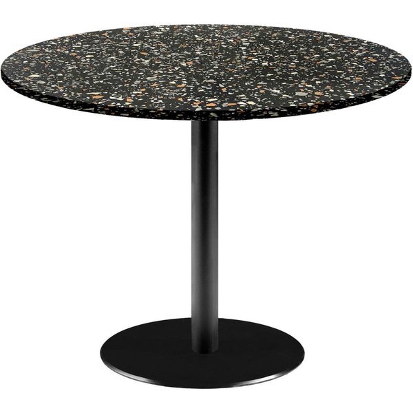 Tavolo Roma XL rotondo - laminato pietra RestooTab; 75x120 cm (HxØ); nero/terazzo; rotonda