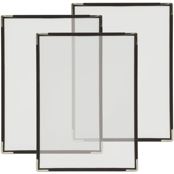 Set di 3 portamenu A4 Crystal - Trasparente - 2 facciate Securit; 23x31.5 cm (LxH); marrone