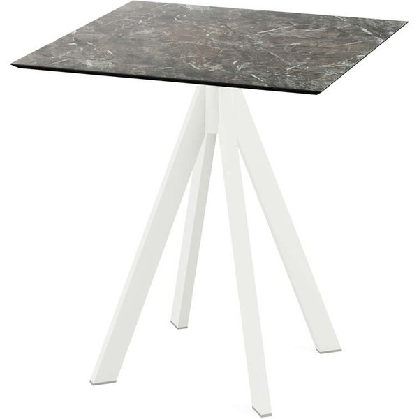 Tavolo da esterno Infinity bianco con telaio + HPL quadrato Feros; 70x70x73.2 cm (LxLxH); multicolore; quadrata