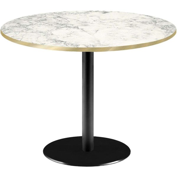 RestooTab Table Rome XL ronde - décors pierres; 75x120 cm (HxØ); gris clair/laiton/marbré; rond(e)