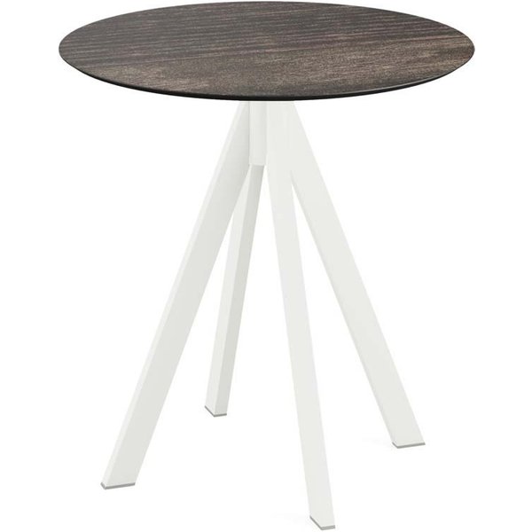 Table Infinity Ø 70 cm, piètement blanc Feros; 73.2x70 cm (HxØ); brun foncé; rond(e)