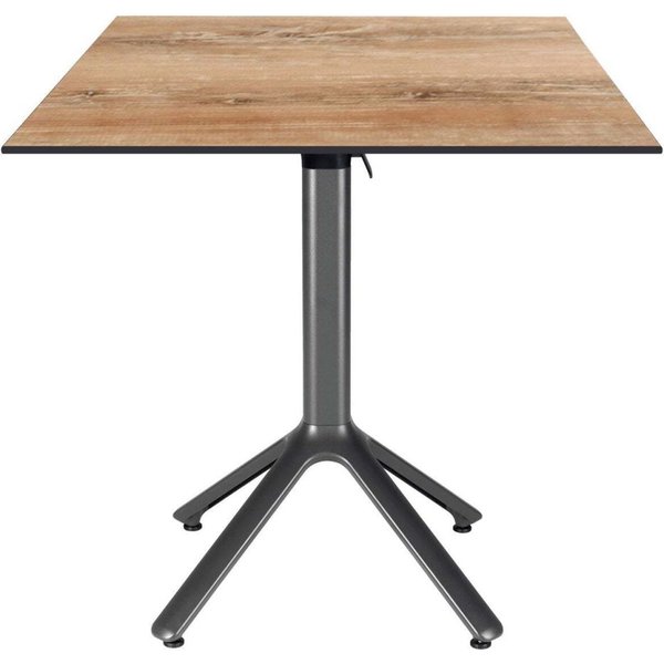 Tavolo pieghevole Nemo da esterno 70x70 RestooTab; 70x70x74 cm (LxLxH); Piano tavolo quercia antica, struttura grigio scuro; quadrata
