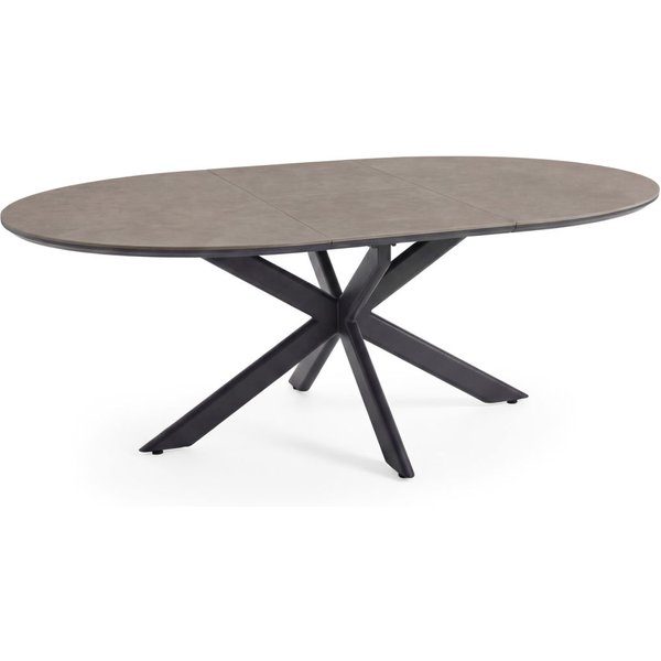 Tavolo Fellow da esterno allungabile 145/200x145x75 cm Barths; 145x200x75 cm (LxLxH); Piano tavolo marrone/grigio, struttura nero