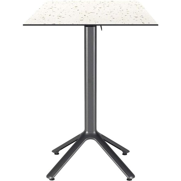 Tavolo alto pieghevole Nemo da esterno 60x60 RestooTab; 60x60x110 cm (LxLxH); Piano tavolo bianco/multicolore/terazzo, struttura grigio scuro; quadrata