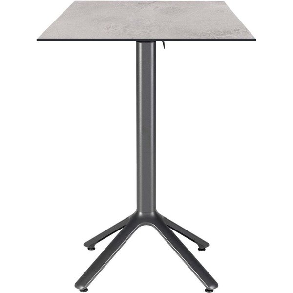 Table haute pliable Nemo pour intérieur/extérieur 60x60 RestooTab; 60x60x110 cm (LxlxH); Plateau gris clair, Structure gris foncé; carré(e)