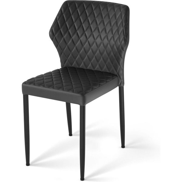Sedia impilabile Louis, imbottita in similpelle, ignifuga, 49x57,5x81,5 cm (LxPxA) Feros; 49x57.5x81.5 cm (LxPxH); nero; 4 pz. / Pacco