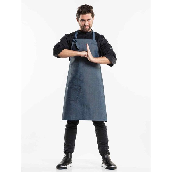 Chaud Devant Tablier à bavette Bujutsu Petrol l75 - L90 cm; 90x75 cm (Lxl); bleu foncé
