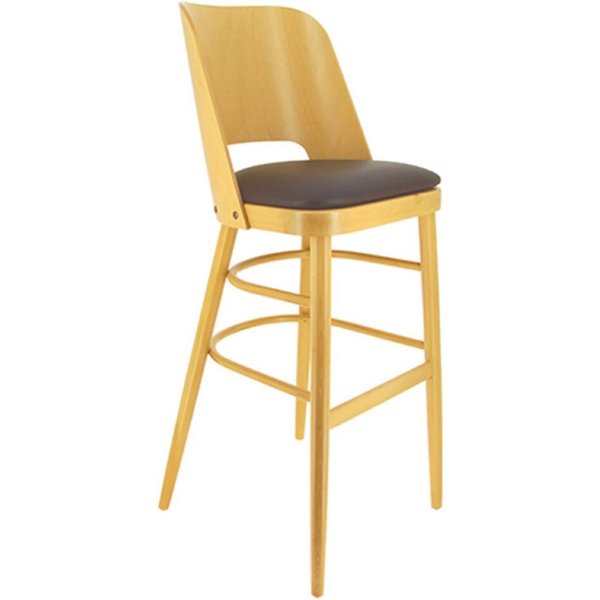 Chaise de bar Colisée Ligne CHR; 50x51x113 cm (lxPxH); brun