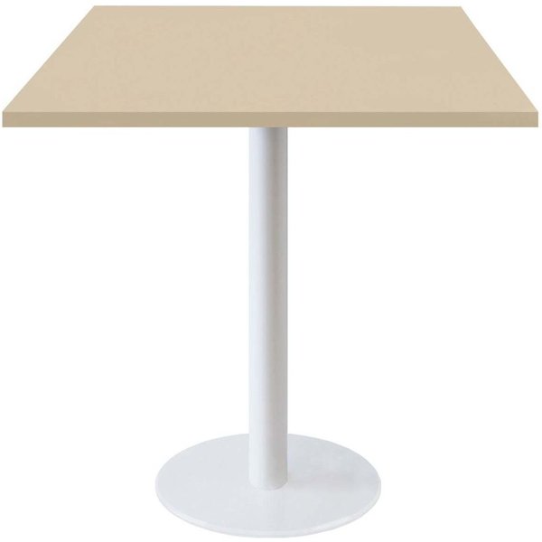 Table Rome carrée pied blanc - décors unis RestooTab; 70x70x75 cm (LxlxH); beige; carré(e)