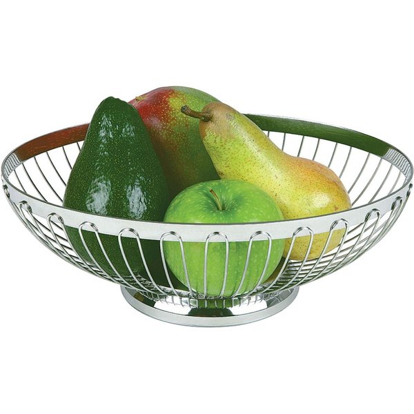 APS Cestino per pane; 20.5x15.5x7 cm (LxLxH); argento; ovale
