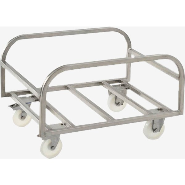 GILAC Chariot de transport inox pour bac grand volume; 220000 ml, 51x62.5x62.5 cm (lxPxH); gris
