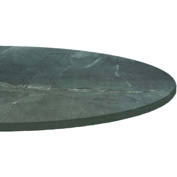 Plateau de table rond, décor marbre RestooTab; 120x120 cm (Lxl); vert foncé/marbré; rond(e)