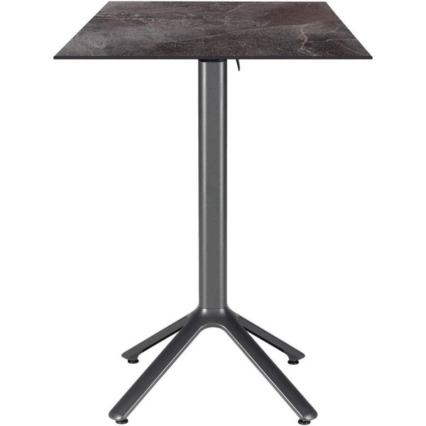 Table haute pliable Nemo pour intérieur/extérieur 60x60 RestooTab; 60x60x110 cm (LxlxH); Plateau gris foncé, Structure gris foncé; carré(e)