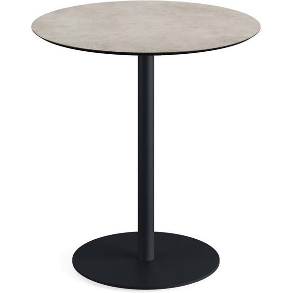 Tavolo da giardino Urban nero telaio + HPL rotondo Feros; 73.2x70 cm (HxØ); sabbia; rotonda