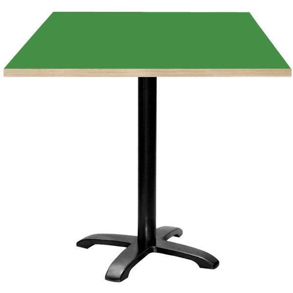 Tavolo Bazila quadrato - laminato tinta unita RestooTab; 70x70x74 cm (LxLxH); Piano tavolo verde, struttura nero; quadrata